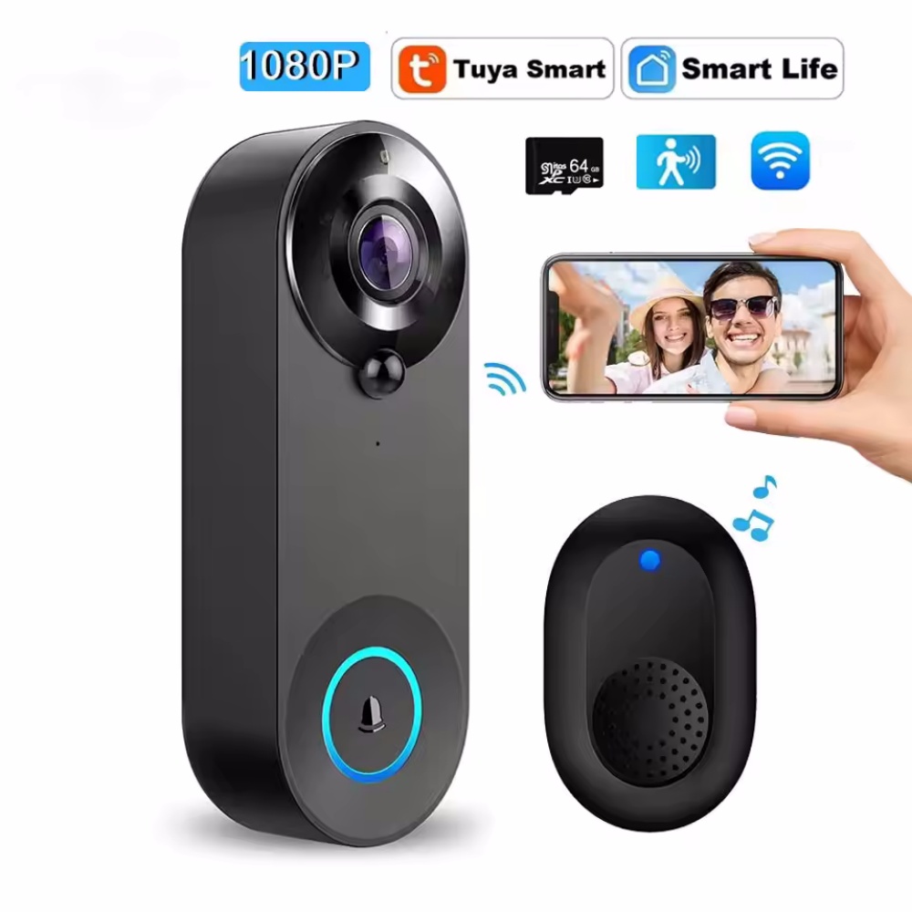 Smart Home Cctv - Tuya 1080P timbre inalámbrico WIFI Video