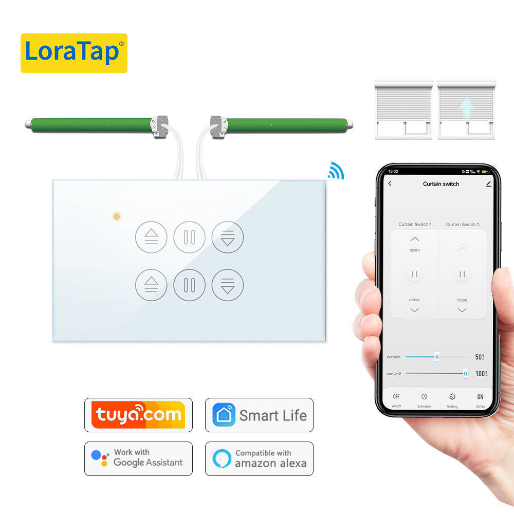Smart Home Blinds - LoraTap Tuya US interruptor de cortina