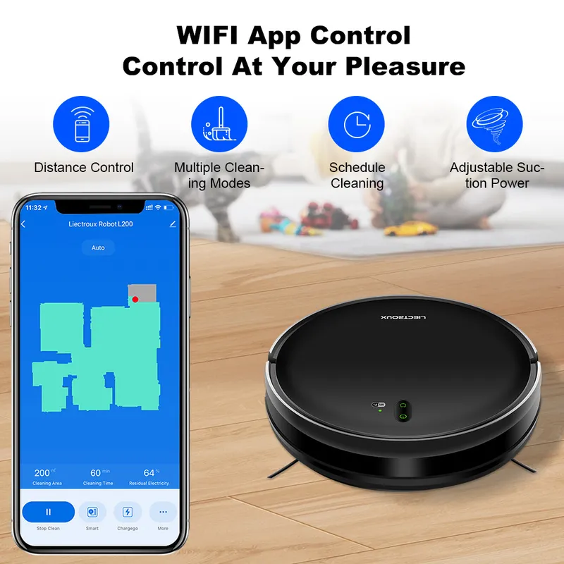 Smart Home Device - Aspiradora Robótica LIECTROUX L200 con Control