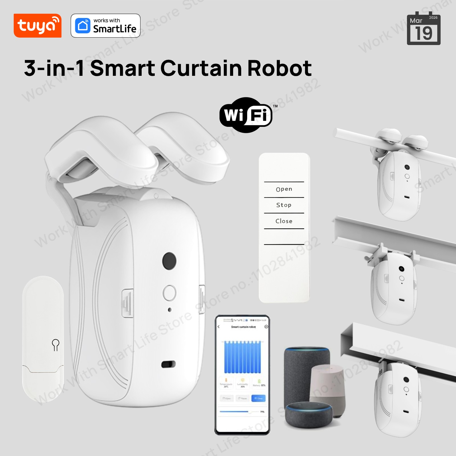 Smart Home Blinds - 1/2 Unidades Robot Cortina Inteligente WiFi