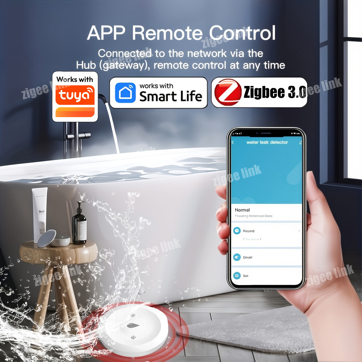 Sensor de Agua ZigBee 3.0, Det - Smart Home Zentrale reseña y precio