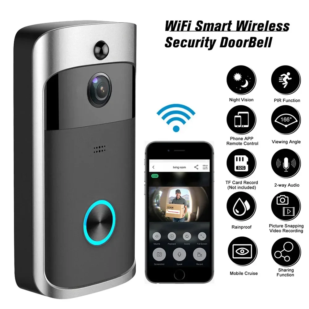 Timbre inalámbrico WIFI para e - Smart Home Cctv reseña y precio