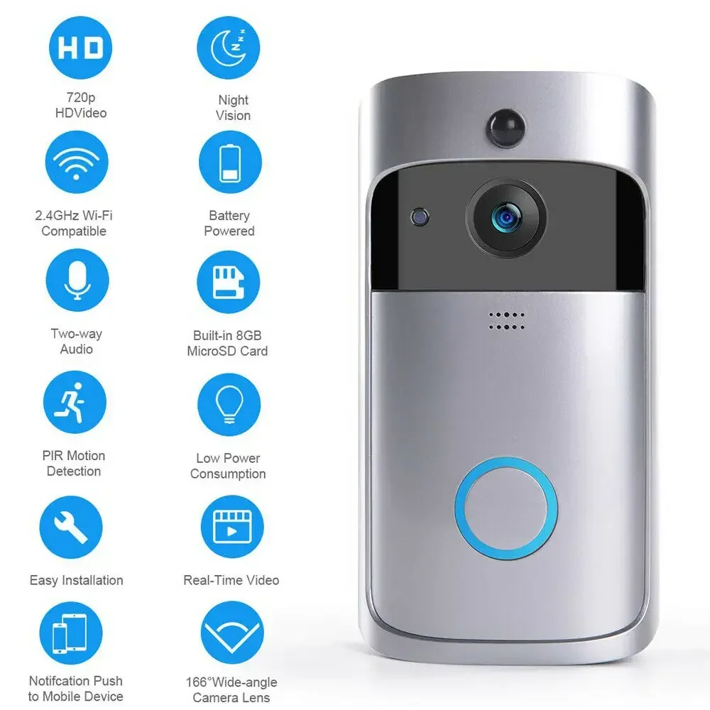 Timbre inalámbrico WIFI para e - Smart Home Cctv reseña y precio